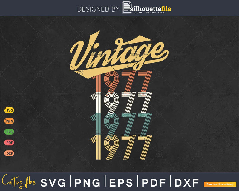 Vintage Retro Pop Born In 1977 46 Yrs Old 46th Birthday