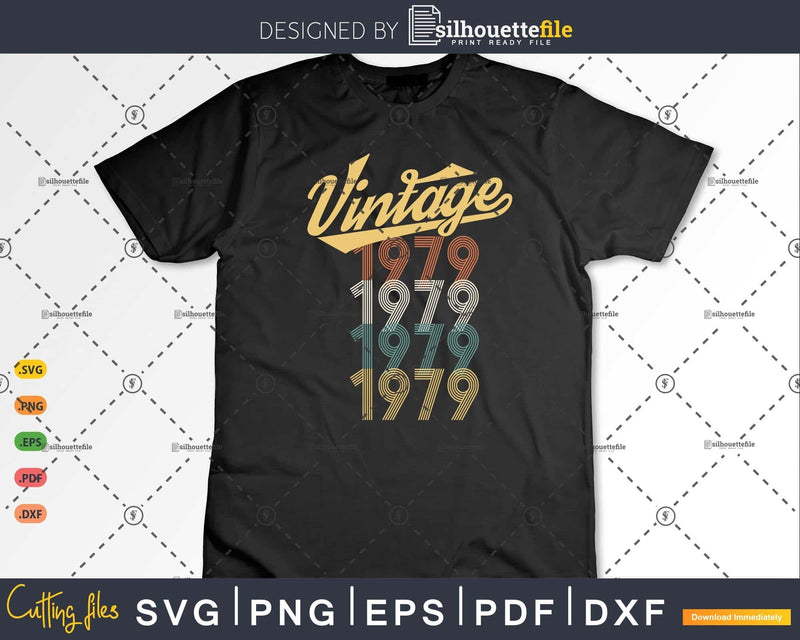 Vintage Retro Pop Born In 1979 44 Yrs Old 44th Birthday