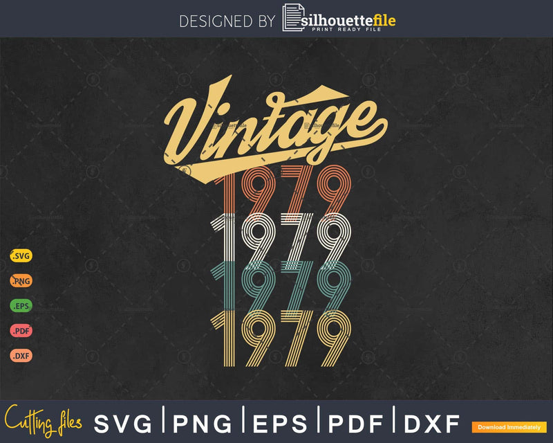 Vintage Retro Pop Born In 1979 44 Yrs Old 44th Birthday