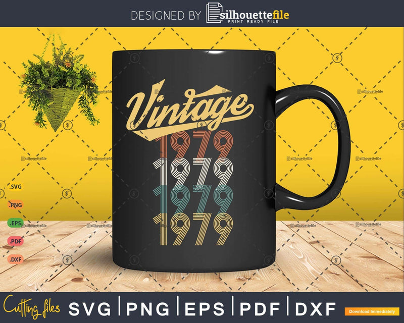 Vintage Retro Pop Born In 1979 44 Yrs Old 44th Birthday