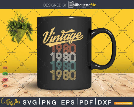 Vintage Retro Pop Born In 1980 43 Yrs Old 43rd Birthday