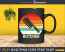Vintage Retro Style Sunset Butcher Cleavers Svg Dxf Png Cut