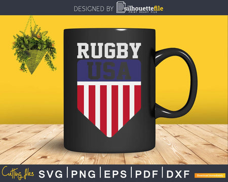 Vintage Rugby USA Eagle Shield Svg Dxf Cut Files