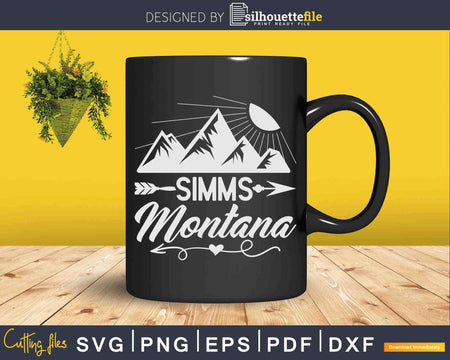 Vintage Simms Montana Mountain Hiking Svg Dxf Cut Files