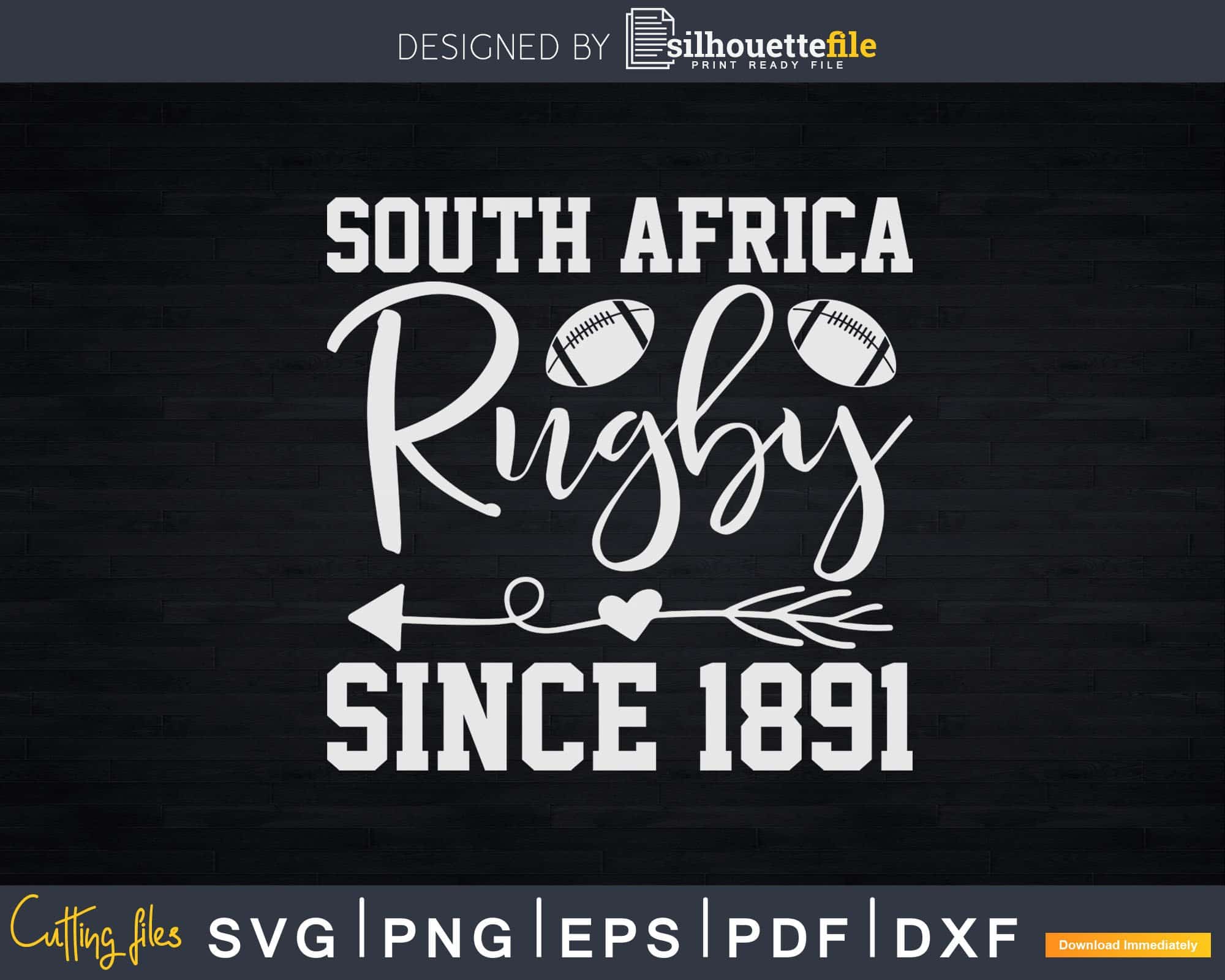 Vintage South Africa Rugby Since 1891 Svg Silhouette Cut | Silhouettefile