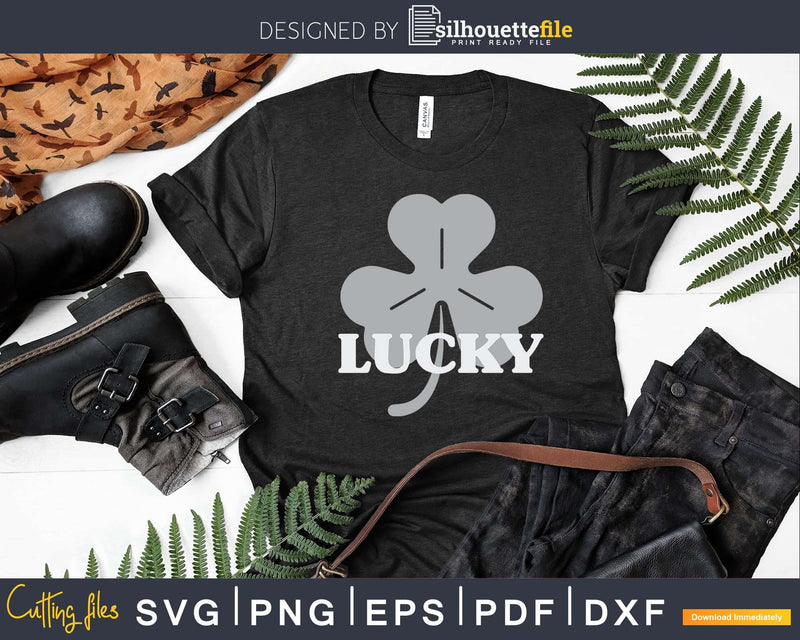 Vintage Style Lucky Clover St Patrick’s Day Svg Png