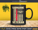Vintage Submarine Veteran American Flag Svg Cricut File