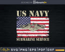 Vintage US Navy Submarine Service American Flag Svg Cricut