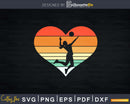Vintage Valentines Day Heart Volleyball Player Girl Svg Cut