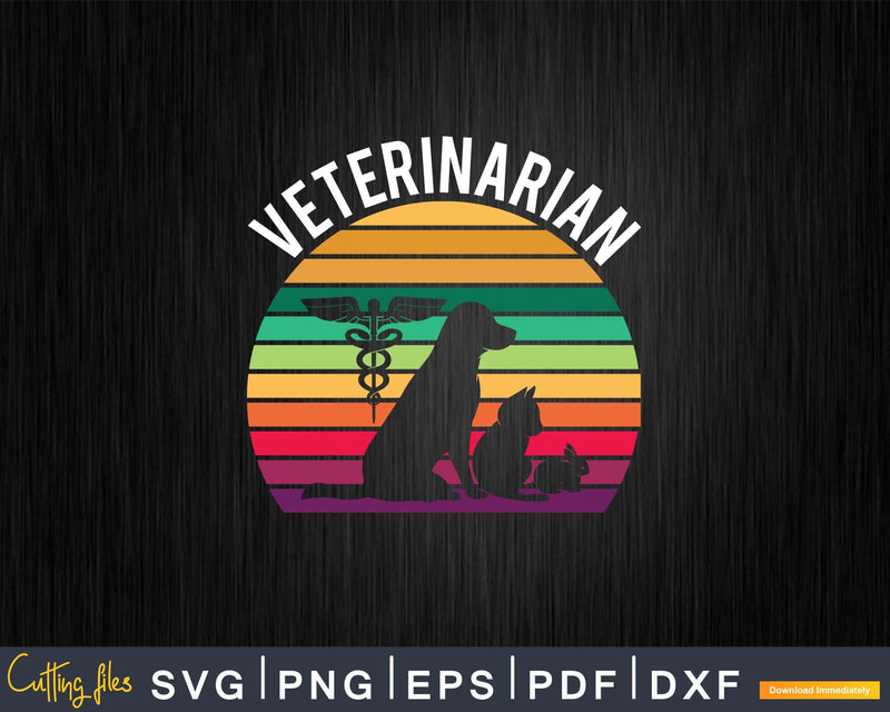 Vintage Veterinarian Animal Svg Png Graphic T-shirt Designs