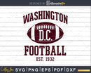 Vintage Washington Football DC svg png dxf digital cutting