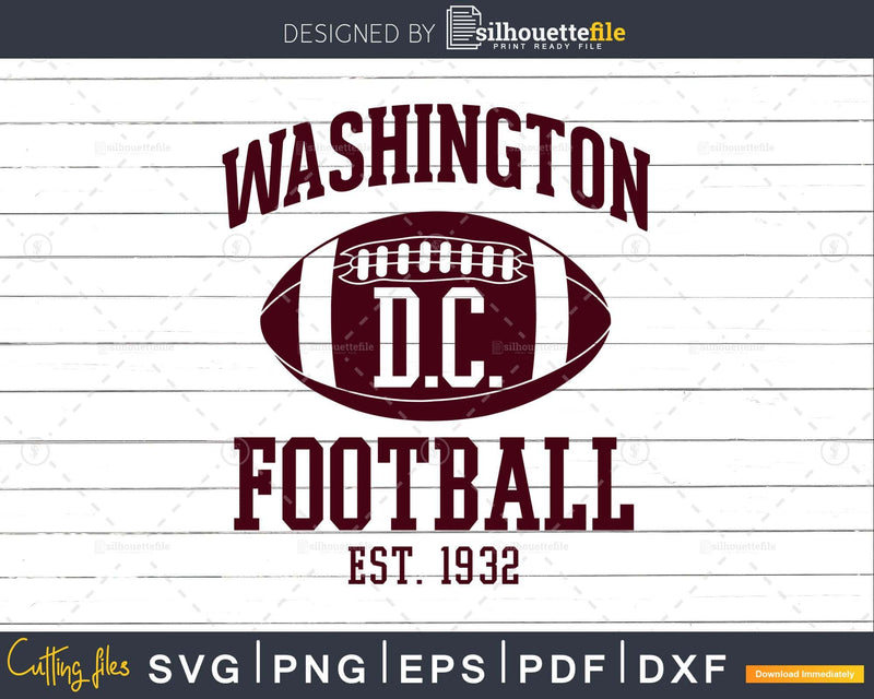 Vintage Washington Football DC svg png dxf digital cutting
