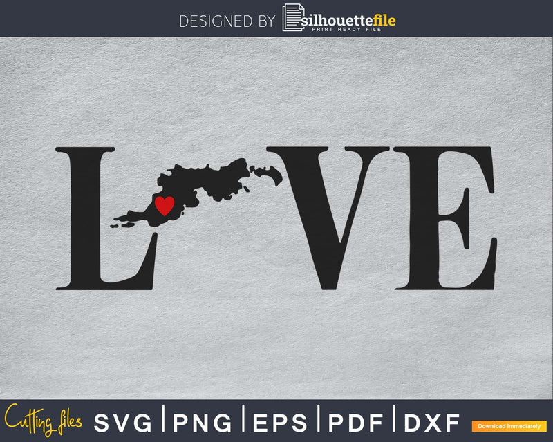 Virgin Islands VI Love Home Heart Native Map svg png