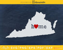 Virginia VA Home Heart Native Map svg cricut cut digital