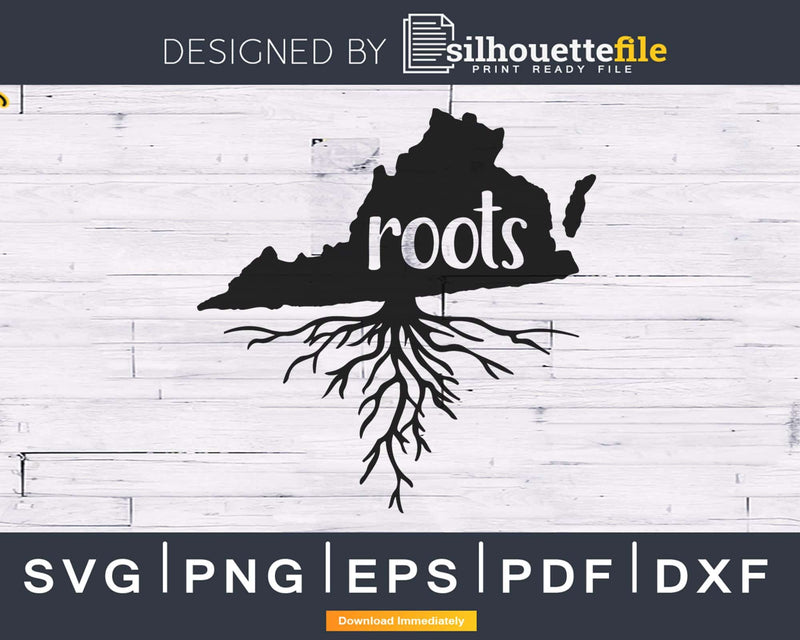 Virginia VA Roots Home Native Map svg cricut cut silhouette