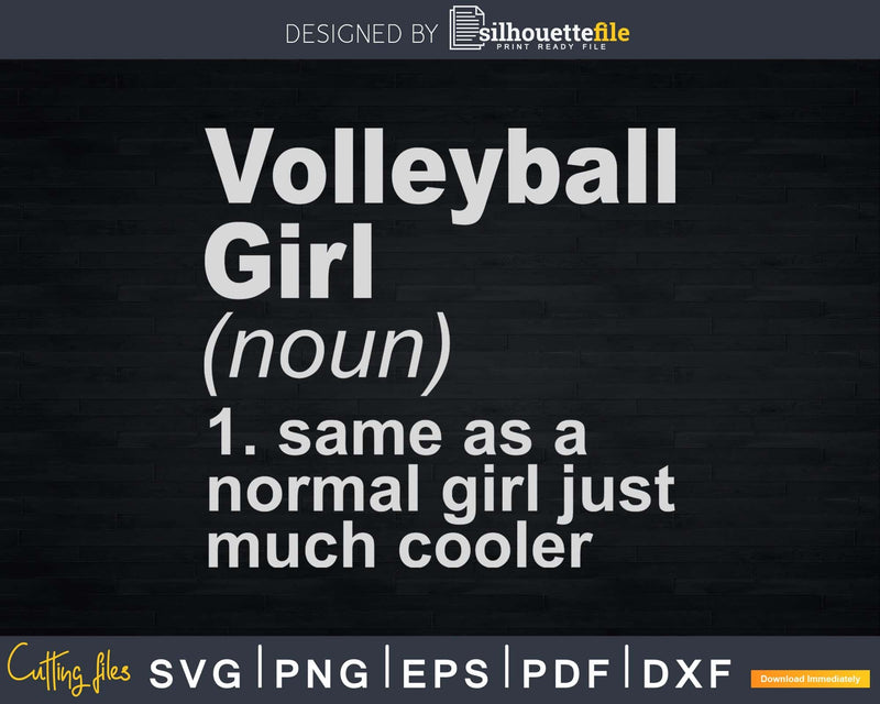 Volleyball Girl Definition Funny & Sassy Sports svg digital