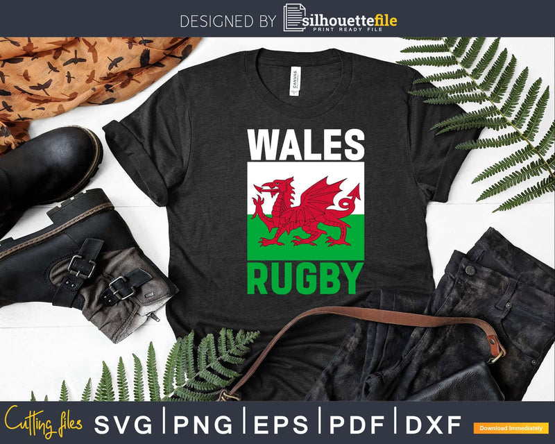 Wales Rugby Flag Welsh Svg Silhouette Cut File