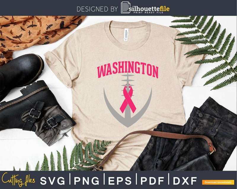 Washington Football Breast Cancer Awareness svg png dxf
