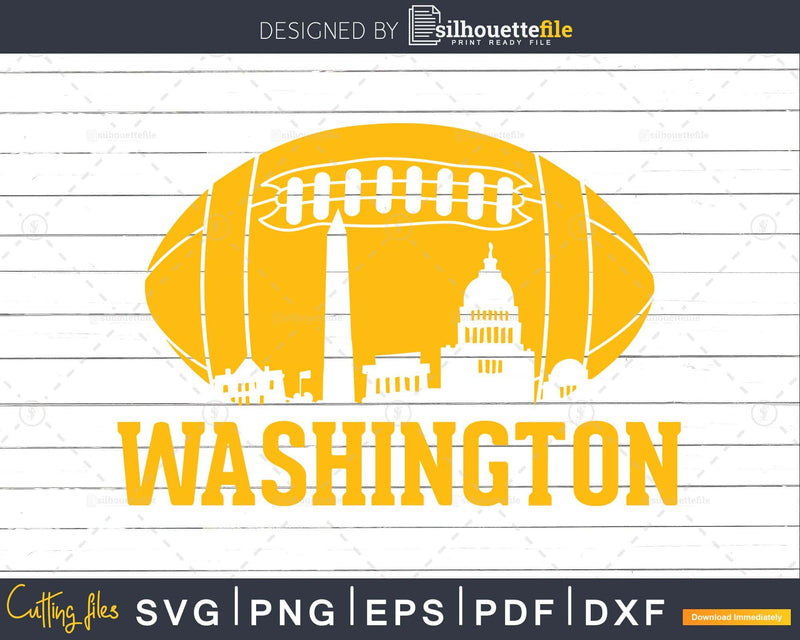 Washington Football DC Skyline svg png dxf t-shirt design