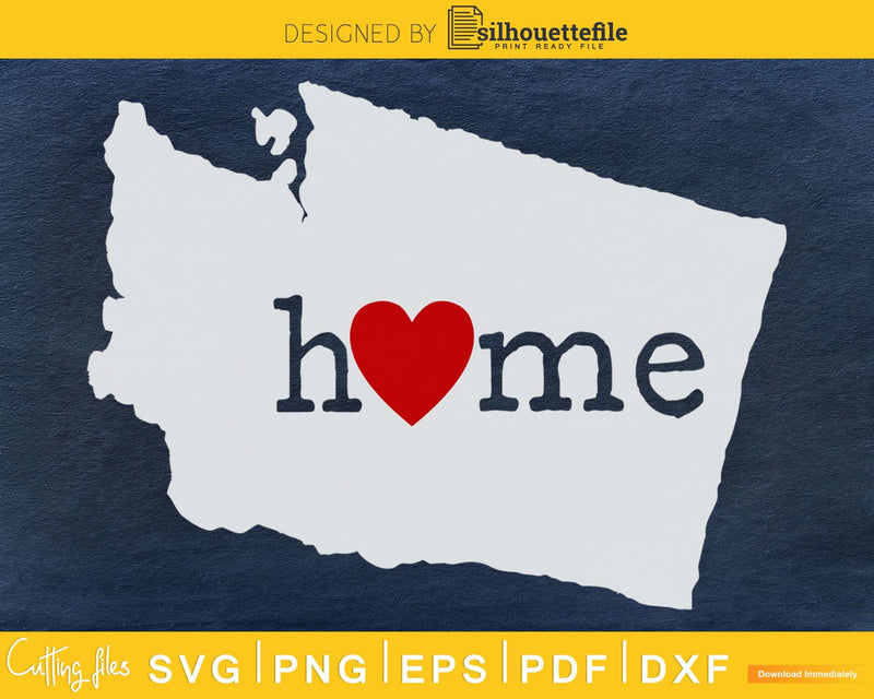 Washington WA Home Heart Native Map svg cricut cut digital