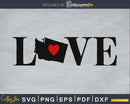 Washington WA Love Home Heart Native Map svg cricut cut