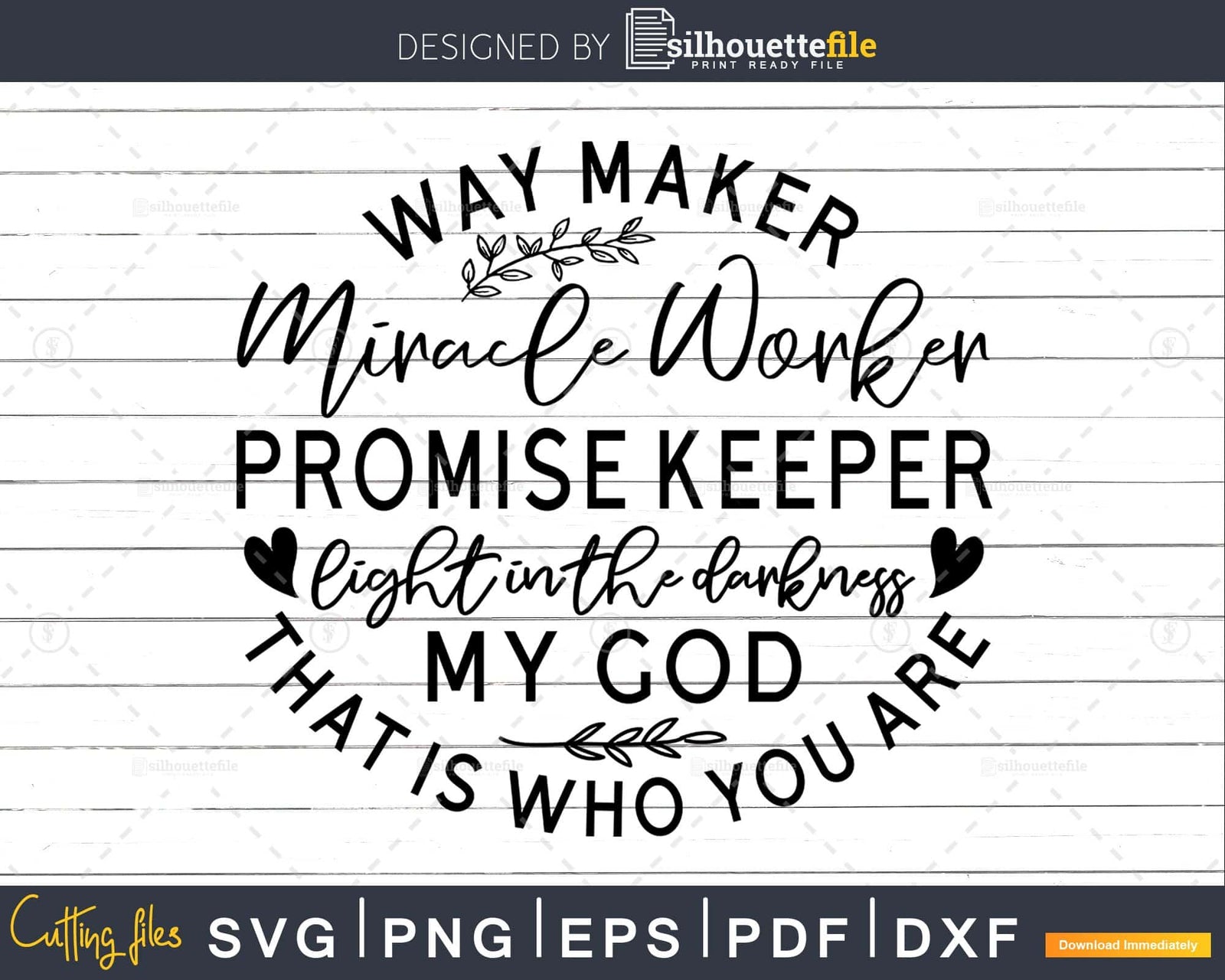 Way Maker digital file Christian quote svg cricut craft | Silhouettefile
