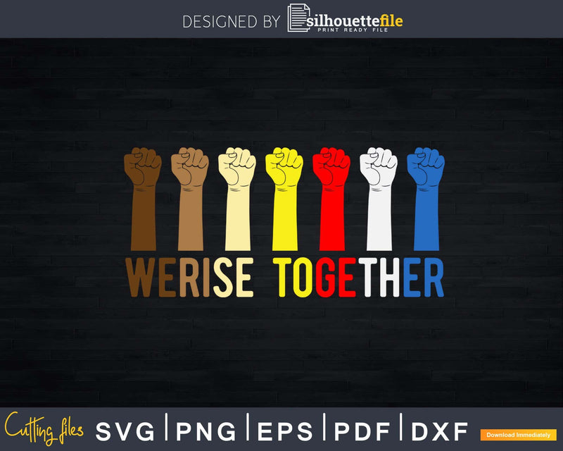 We Rise Together Puzzle Inspirational Autism Awareness Svg