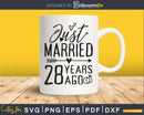 Wedding Anniversary 28 Years ago of Marriage svg dxf png