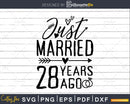 Wedding Anniversary 28 Years ago of Marriage svg dxf png