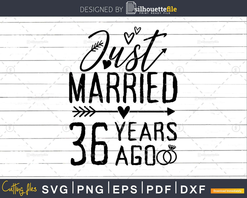 Wedding Anniversary 36 Years ago of Marriage svg png