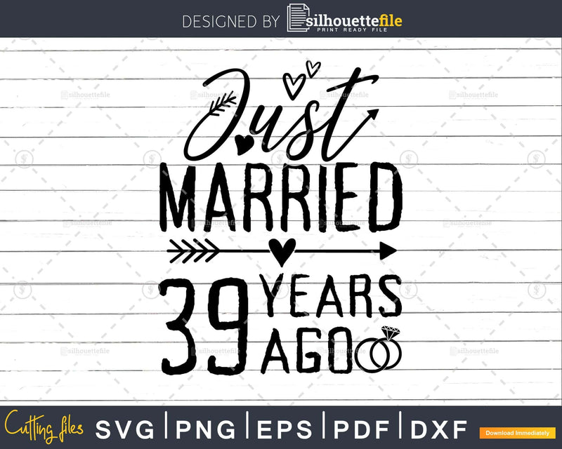 Wedding Anniversary 39 Years ago of Marriage svg png
