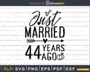Wedding Anniversary 44 Years ago of Marriage svg png dxf