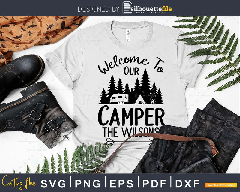 Welcome to our camper Family Name svg digital cutting Files