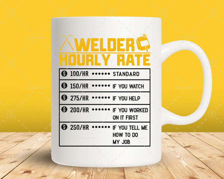 Welder funny hourly rate cricut svg digital cut-file