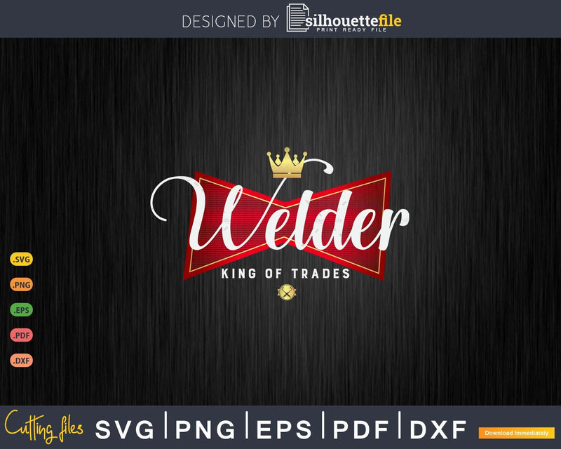 Welder King of Trades in a Parody Logo