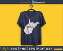 West Virginia WV Home Heart Native Map svg dxf png cut