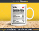 Wife Nutrition Facts Funny Mothers Day Svg Png Digital Art