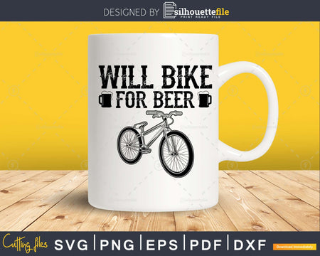 Will Bike For Beer - Cycling Road Funny Cyclist svg