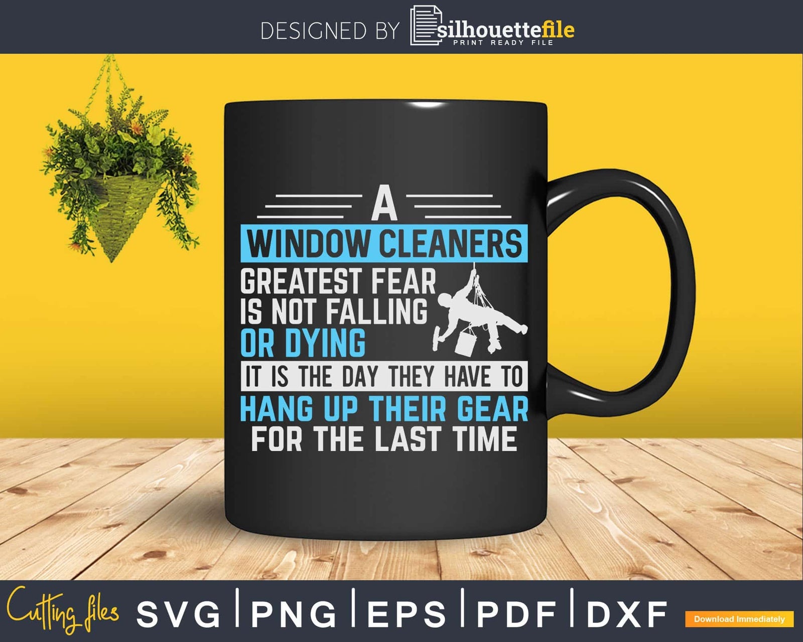 Window Cleaner Fear Funny Cleaning Png Dxf Svg Files For | Silhouettefile