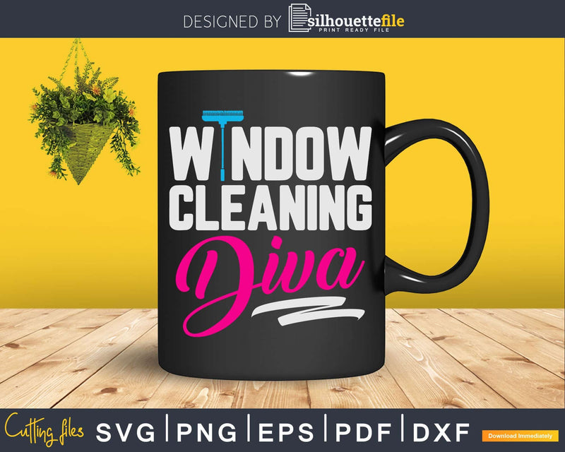 Window Cleaning Diva Funny Cleaner Png Dxf Svg Files For