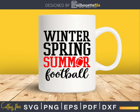 Winter Spring Summer Football Svg Mom SVG Designs Cricut