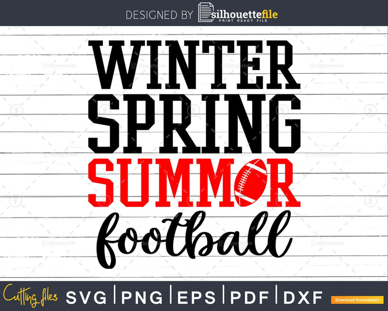Winter Spring Summer Football Svg Mom SVG Designs Cricut