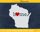 Wisconsin WI Home Heart Native Map svg cricut cut digital