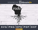Wisconsin WI Roots Home Native Map svg dxf cut silhouette