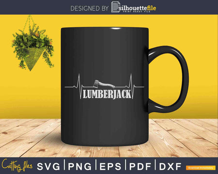 Woodworking Lumberjack Axe Heartbeat Svg Crafting Design