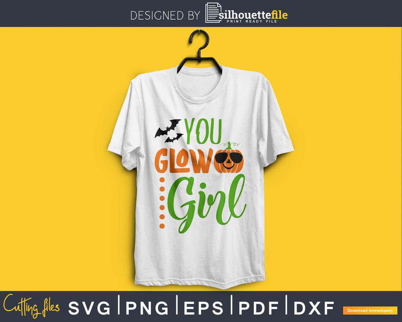 You Glow Girl Romper Baby Pumpkin Halloween SVG Craft Cut