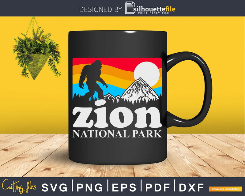 Zion National Park Utah Bigfoot Mountains Svg Shirt Designs