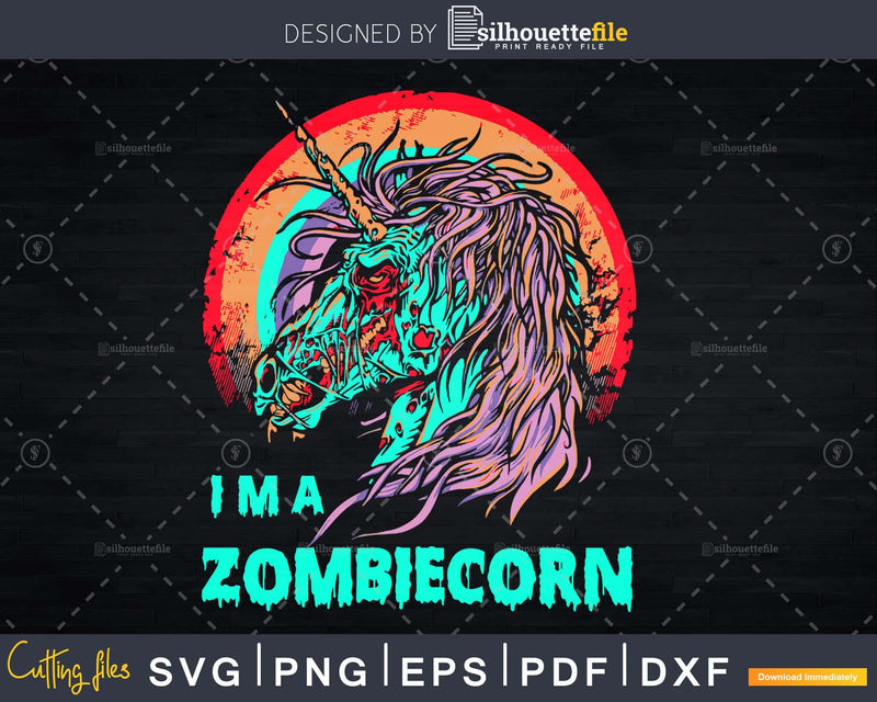 Zombie Unicorn tshirt Funny Zombiecorn Halloween svg cut